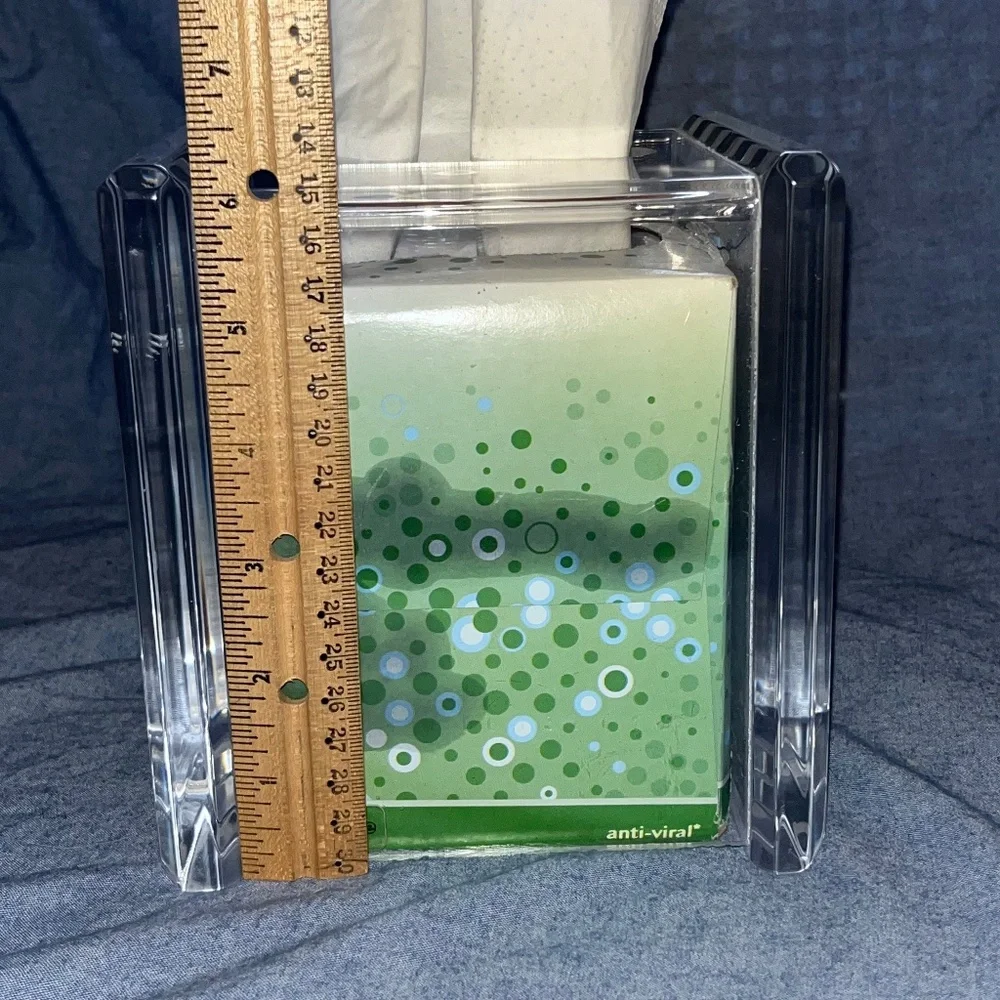 MidCentury Modern ARONIE LUCITE Clear Acrylic Tissue Box Holder Cover MCM Vintag